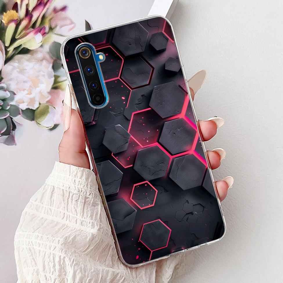 6.6" For Realme 6Pro RMX2061 RMX2063 Back Cover For Realme 6 Pro Case Clear Luxury Fashion Cute Cat Cool Funny Soft TPU Bumper