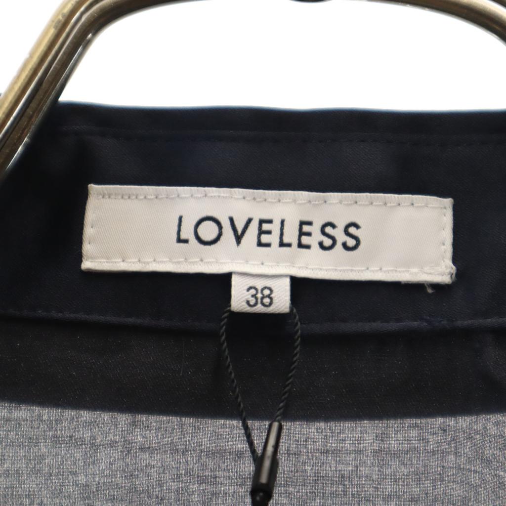 Unused LOVELESS Long Sleeve Sheer Long Shirt 38 Dark Blue See Through Women Used