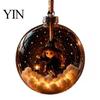 Festive Hanging Decoration Halloween Clear Ball Decoration, Glowing Sphere Ornament with Skeleton, Pendants Pumpkin, Spider Web, Black Cat Decor,