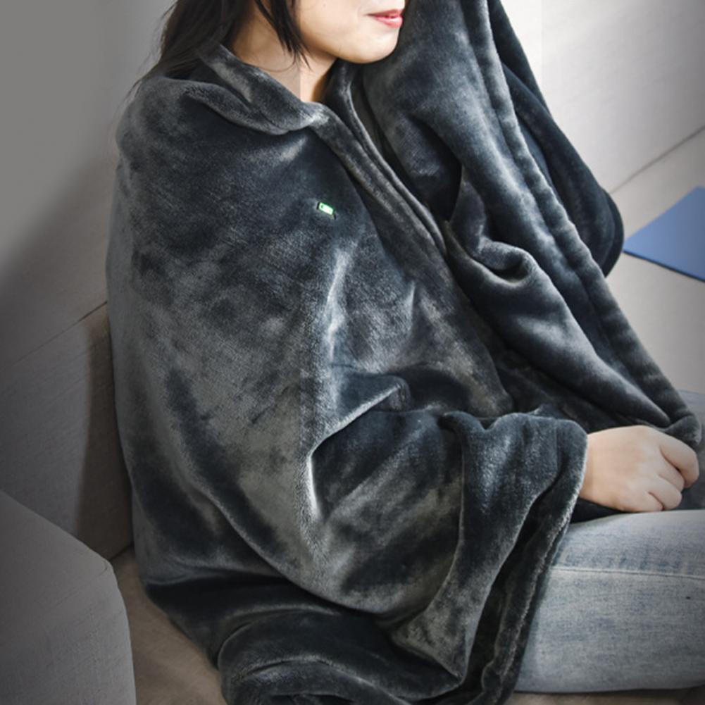 USB Heated Blanket 3 Heat Settings Double Sided Flannel Thermal Blanket Portable Electric Throw for Car Office Home Camping