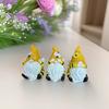 Indoor Gnome Ornament 3 Pcs Spring Garden Figurines Hear See Speak No Evil Flower Statue Nature Inspired Small Resin Dwarf Table for Porch Yard
