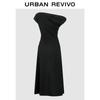 UR2026 Asymmetric Ruched Waist Dress