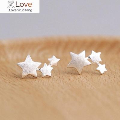 Modne srebrne kolczyki w kształcie gwiazdek hipoalergiczne dla kobiet Elegancka biżuteria ślubna pendientes Kolczyki w kształcie obręczy