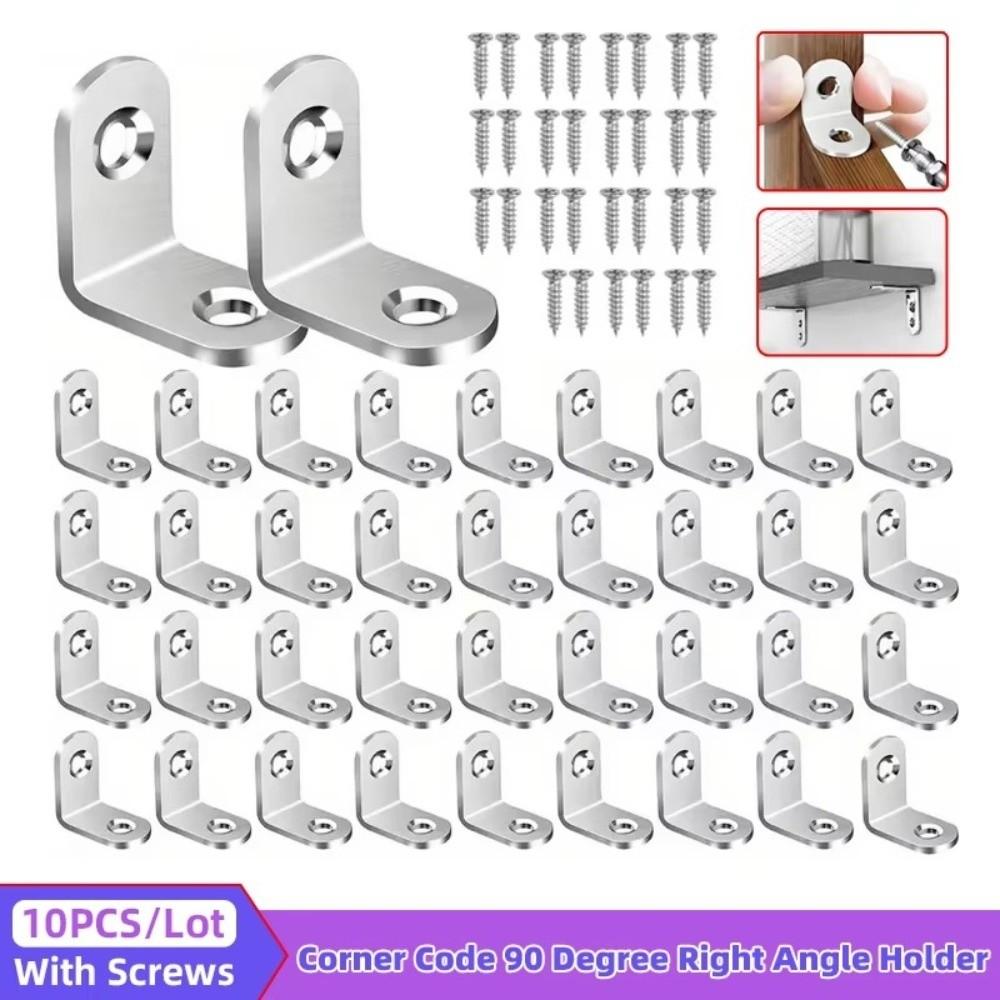 10pcs 90 Degree Right Angle Corner Brace Corner Brace Joint  for Shelves Wood Furniture Chair