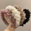 PROLY New Fashion Women Headband Wide Side Mesh Flower Hairband Pleated Turban Casual Soft Headwear Hair Accessories