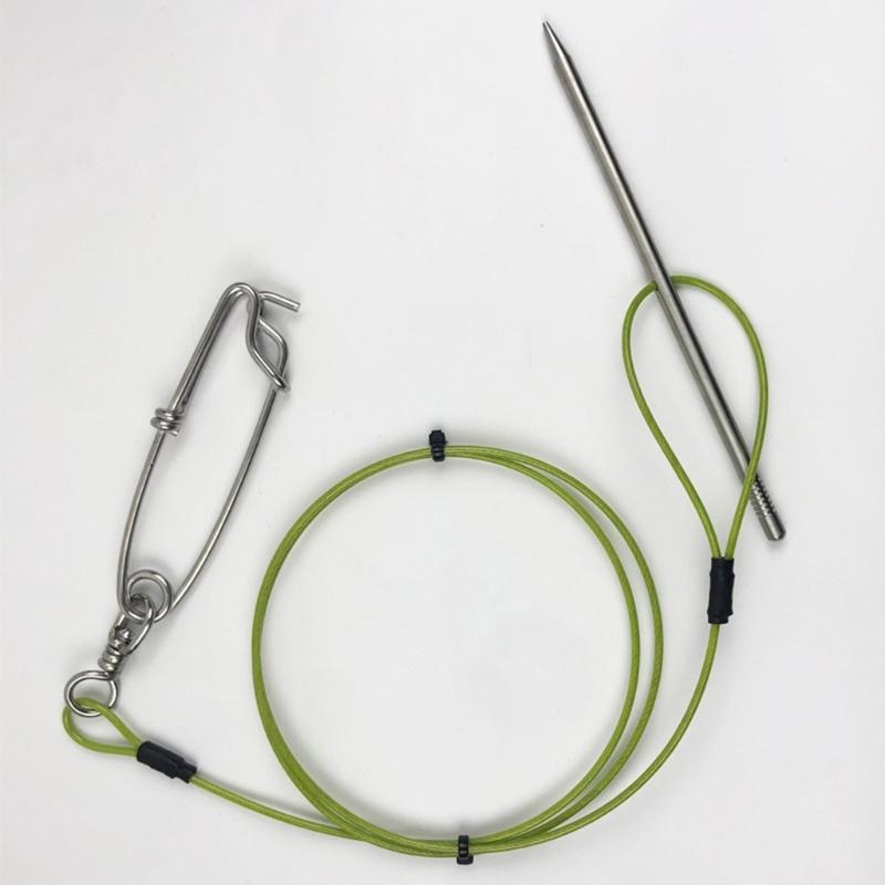 Stringer Fish Holder Kayak Fishing Big Game Fish Needle Hook for Diving Fish Stringer with Clip and Stainless Cable