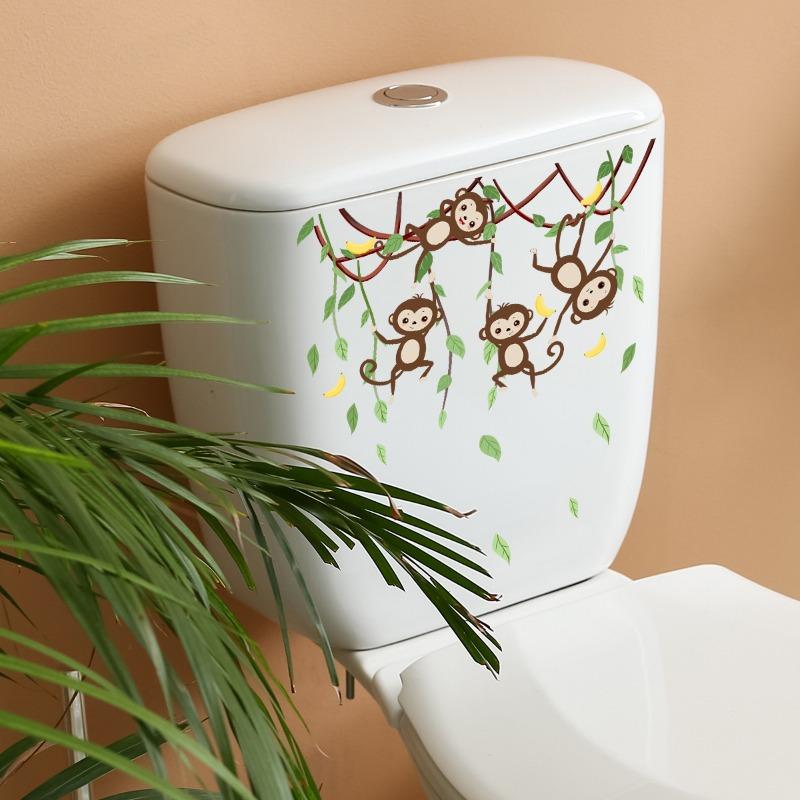 Cute Mini Monkeys Wall Stickers For Kids Room Art Decals Vinyl 3D Animals Plants Wallpaper Sticker Bedroom Mursery Home Decor