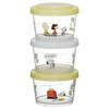 Skater Storage Container Set of 3 240ml Side Dishes Snoopy Watercolor Made In Japan SIJ3-A