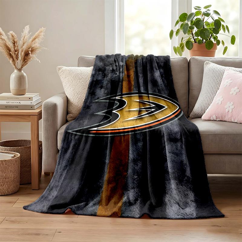 Anaheim Ducks Decke Flanelldecke Weich Gemütlich Plüsch Überwurf für Sofa Bett Leichte Heimdekoration