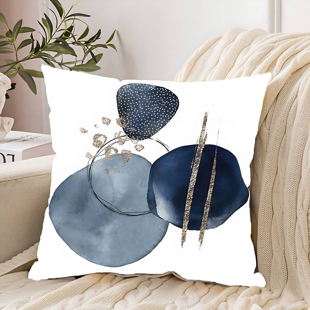 Blue Nordic Geometric Pillow Case Cushion Cover Soft Cute Throw Pillow Case For Car Sofa Pillowcase Polyester With Zipper