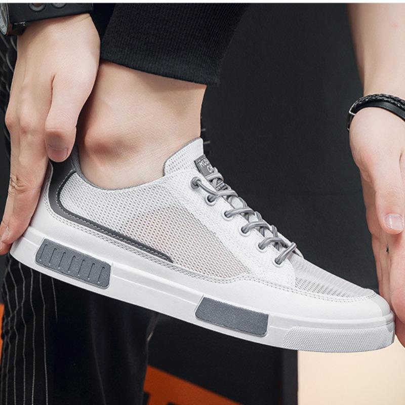 Men Shoes Summer Fashion Breathable Casual Shoes for Men Hollow Out Mesh Flats Academy Style Trend BoardShoe Tenis Masculino