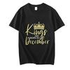Men's Brand T-shirts Kings Are Born In August Tshirts Birthday King Tops Kings Are Born In Jan To Dec Tees Birthday Party Shirts