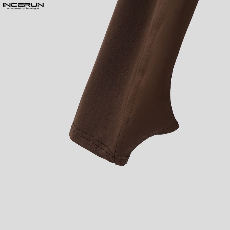 INCERUN Men Long Sleeve Cutout Fitted Briefs Bodysuits Jumpsuits Underwear Playsuits