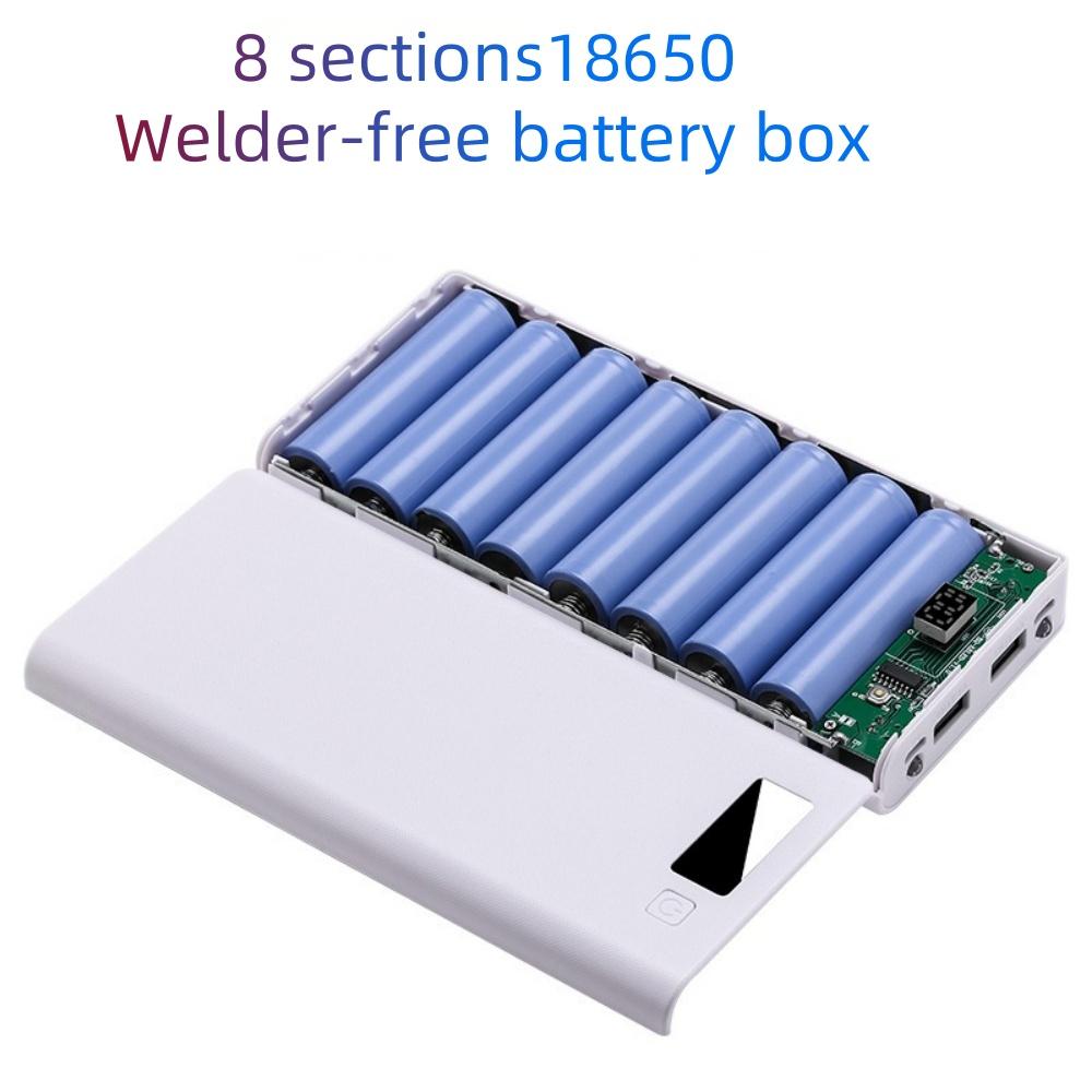 Battery Holder Dual USB Power Bank 8*18650  Battery Box Mobile Phone Charger DIY Shell Case Charging Storage Case For iPhone 15