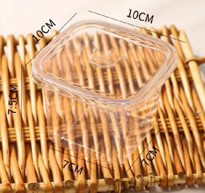 

100PCS Mousse Cups with Lid - Square Disposable PET Dessert Cups for Pudding, Ice Cream Mousse - Plastic Cake Boxes Party Favors