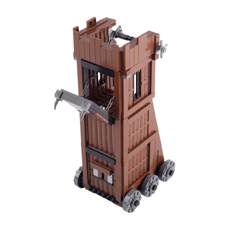 Medieval Military Scene Siege Hammer Arrow Tower Sentry Man Roman Soldier Small Particle Building Block Toy