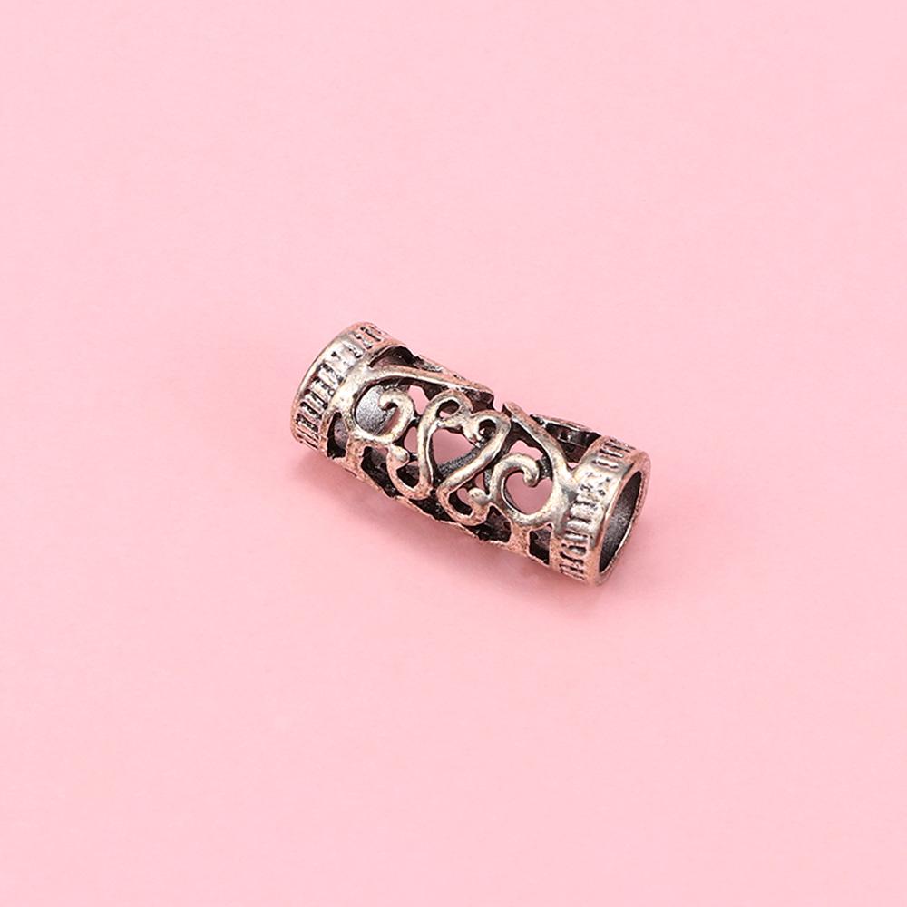 10pcs Silver Hairstyling Tool Spacer Cuff Clip Hair Braid Beads Dreadlock Beads Micro Rings Tube