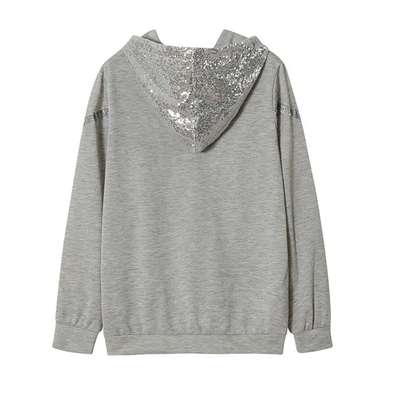 შემოდგომის სეკინები ქალთა კაპიუშონიანი მაისური საგაზაფხულო ყოველდღიური გრძელმკლავიანი ტოპები პულოვერები Harajuku ქალის პაჩვორკის ქუდები