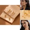 Modern Long Gold Chain Earrings For Women Featuring Geometric Alloy Design