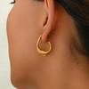 18K Gold Polished Stainless Steel C-shaped Vintage Earrings