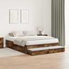 Storage Bed Frame Smoked Oak 135 Cm Wood Based Material