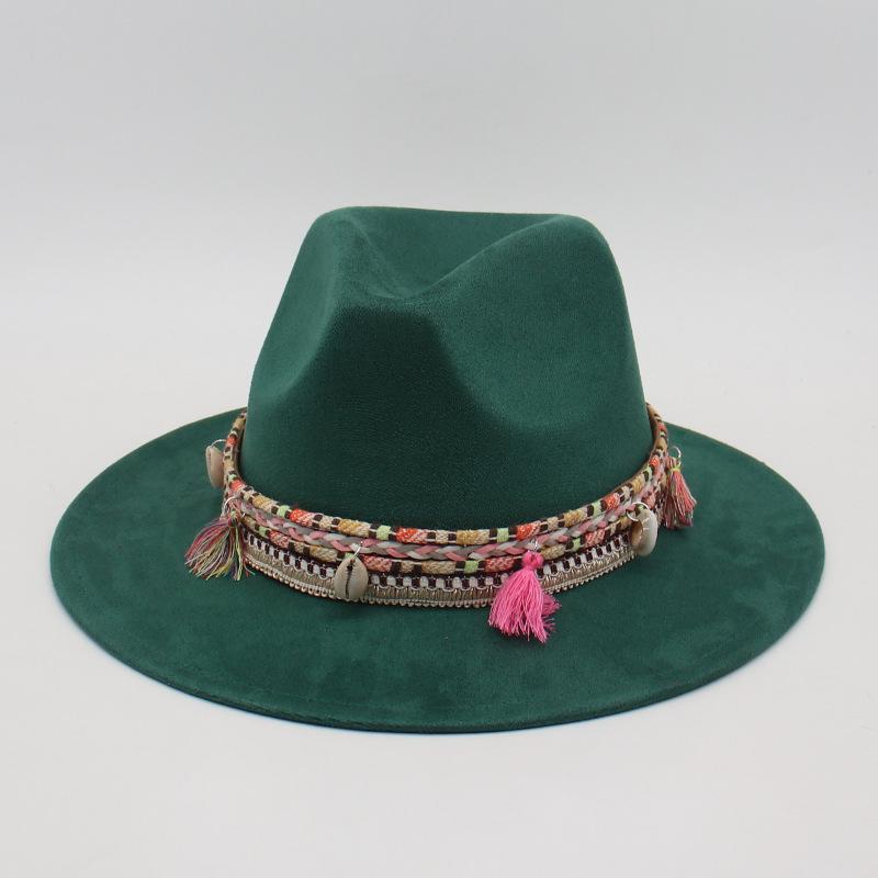 Premium Ethnic Style Fringed Accessories Cross-Border Amazon Cowboy Hat Suede Western Prairie Top Hat Jazz Hat