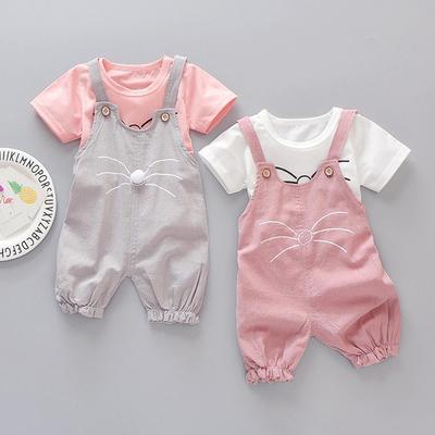 Toddler Kids Baby Girls Cartoon Cat Print T-Shirt + Bodysuit Romper Outfit