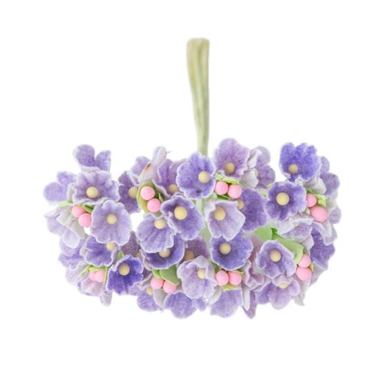 Artificial Mini Flowers Bouquet Handmade Small Wildflower Crafts for DIY Wedding Bouquet Wreath Bridal Shower Party Home Decor светло-фиолетовый