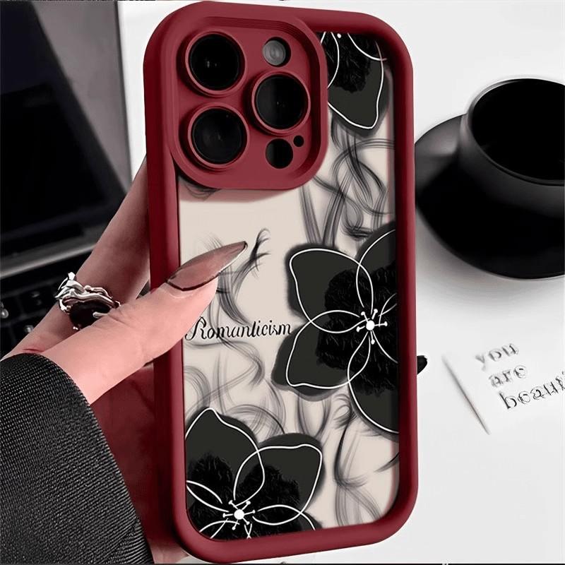 INS Style Dark Flowers Suitable for Apple 16pro Mobile Phone Case New IPhone15promax 13 Personality 14