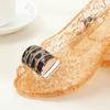 Ladies Crystal Jelly Wedges Sandals Woman Transparent Cut-outs Shoes Comfortable Mom Summer Sandalias Open Toe