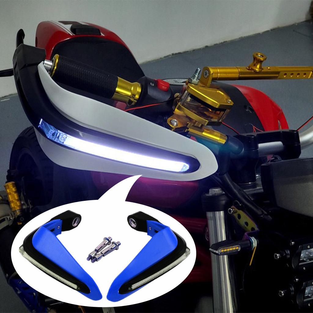 

1 пара мотоциклетных защит рук, светодиодные защиты рук, защита от падений, ветрозащита и защита от столкновений синий