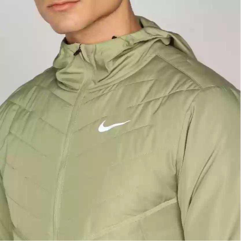 Nike Solid Color Logo Hooded Zip Long Sleeve Jacket Men jackets Green DD5645-334