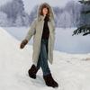 Chuyu Women's Three-Proof 90% Down Mid-Length Hooded Jacket with Fox Fur Collar