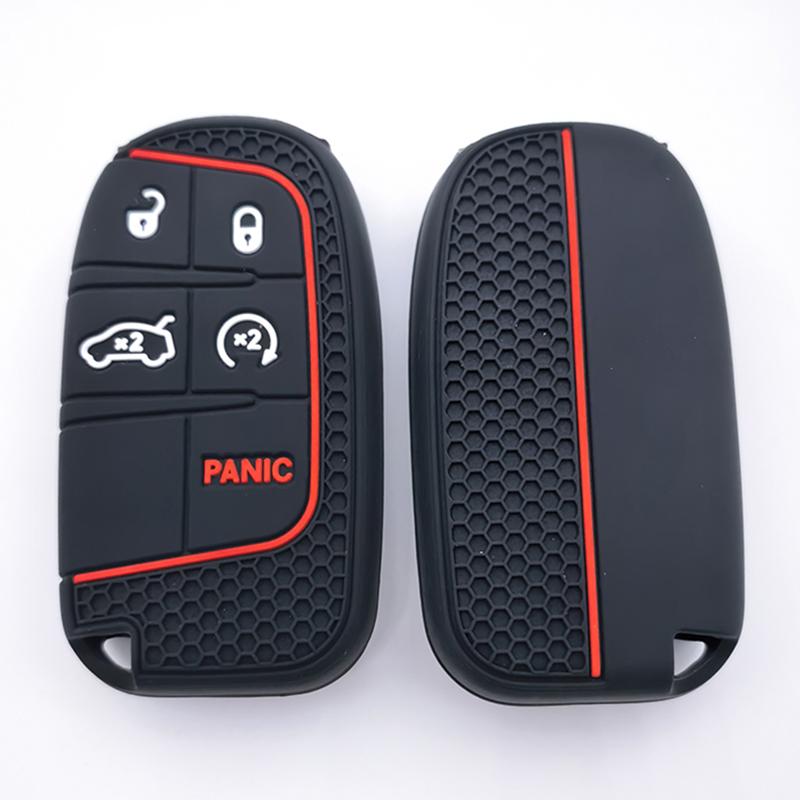 Silicone Car Key Cover Case For Jeep Renegade Compass Grand Cherokee For Chrysler 300C Wrangler Dodge Car Accessaries