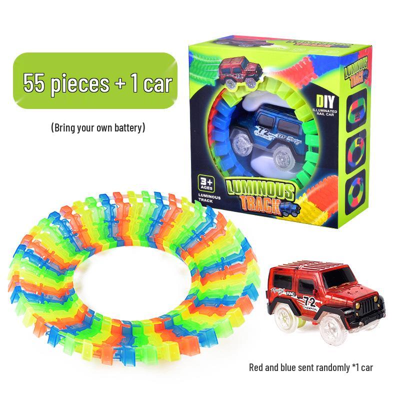 Cross-Border DIY Luminous Track Car Toy - Versatile, Self-Assembly, Educational Magic Track