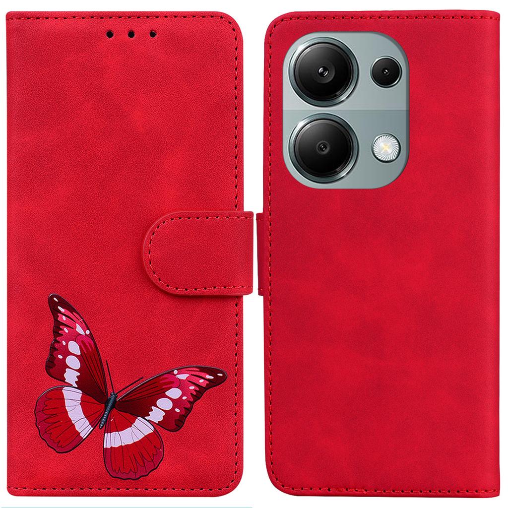 For Xiaomi Redmi Note 13 Pro 4G/Poco M6 Pro 4G Case Butterfly PU Leather Wallet Stand Cover