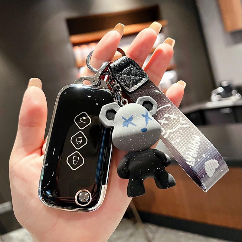 AABHG1 For Wuling Capgemini 2020 Chevrolet Aveo Trax Groove Captiva 2024 2025 TPU Car Key Case Cover Fob Auto Interior Key Protection