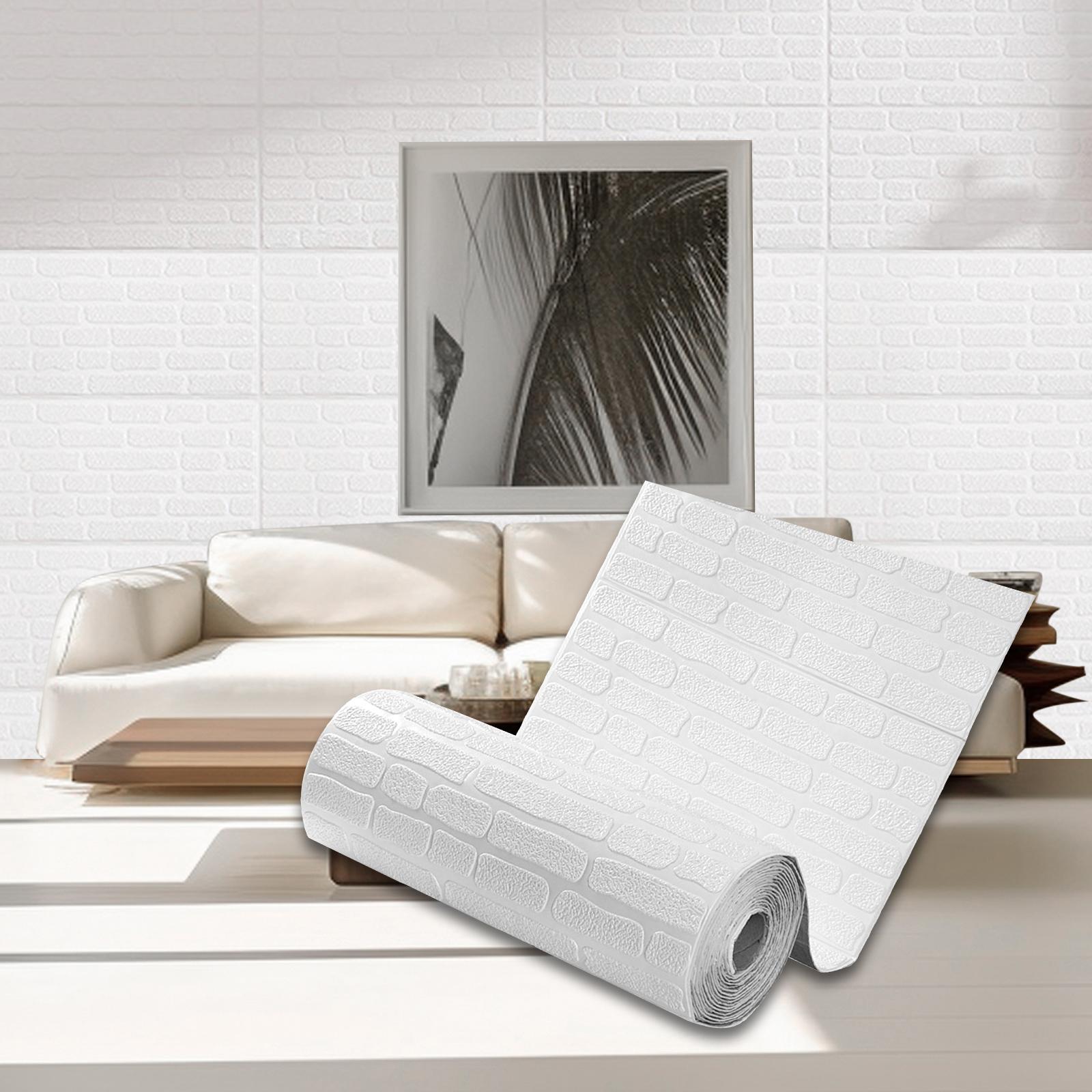 Wall Panels Waterproof Wallpaper Interior Wall Decor DIY Decor Faux Brick Wallpaper Sticker for Home Bathroom Kitchen Bedroom