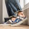 2026 Autumn Men's Breathable Retro Print Design Casual Half Slippers Fashi Trend Comfortable Versatile Shallow Mouth Draggers