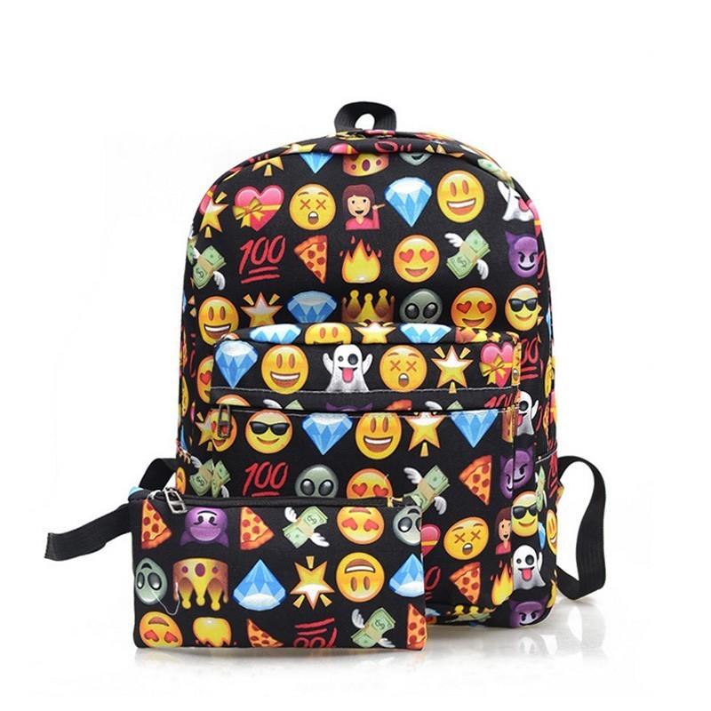 Kid Backpack Emoticons Smiling Face Emoticons Travel Cute Canvas School Backpack