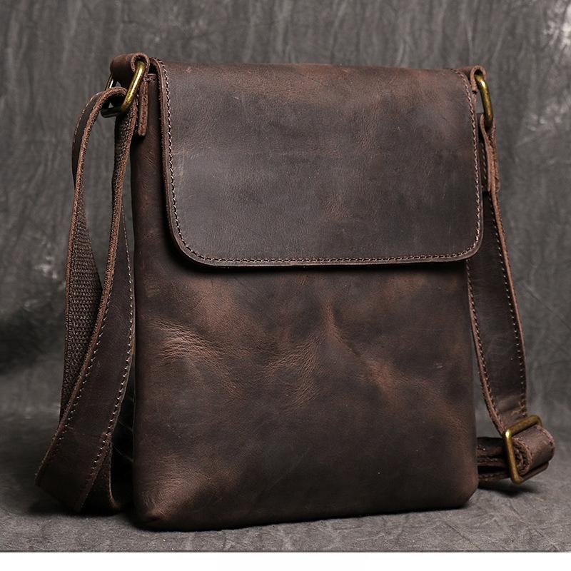 High Quality Messenger Bag for Men Genuine Leather Crossbody Bag Male Easy Travel Shoulder Bag for Tablet Men's Leather Handbag