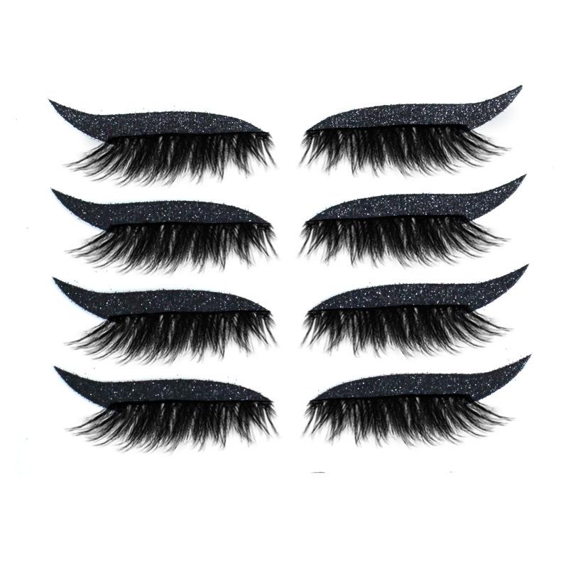 Set di adesivi per trucco occhi ciglia finte Riutilizzabile Eyeliner e adesivi per ciglia Eyeliner glitterato
