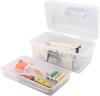 Multipurpose Plastic Storage Container Box With Handle And Latch Lock Clear Gray