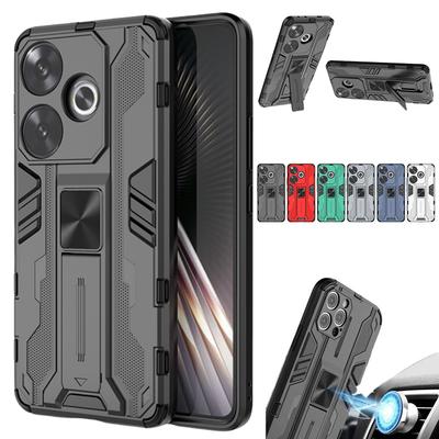 Stoßfeste Schutzhülle mit Magnethalterung für Xiaomi Redmi Turbo3, passend für Redmi Turbo3, Turbo 3 und Redmi Turbo3 5G, Hartschalen-Rückseite