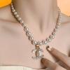 Fashion Pearl Pendent Necklace Simple Double C Letter Earrings Jewelry Accessories For Women Gifts
