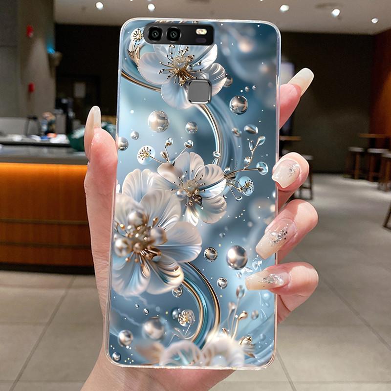 For Huawei P9 EVA-L29 L09 Case Huawei P9 Plus VIE-L29 L09 Cover Clear Luxury Fashion Butterfly Flowers Soft Silicone Phone Case