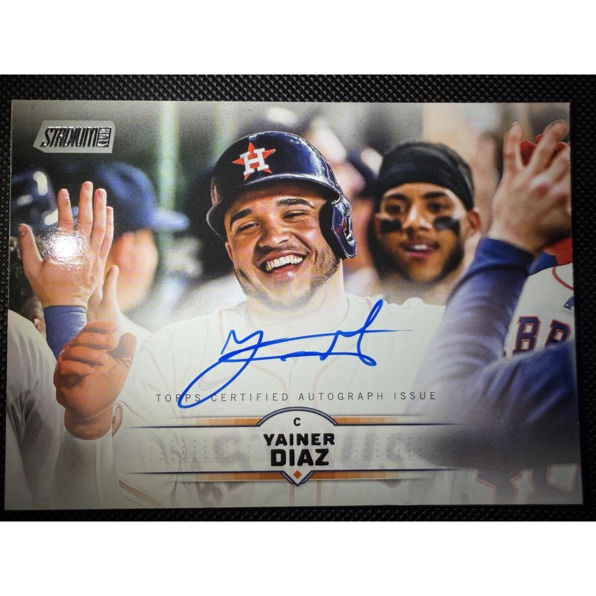 Used Rare 2025 Topps Stadium Club Yainer Diaz Autographed Card MLB