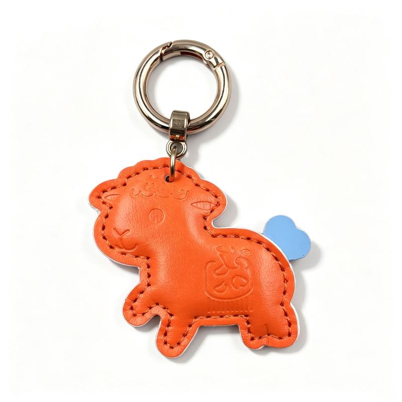Sheep Pendant With Spring Buckle Pu Leather Bag Charms For Girls Handbags Backpack Decor Accessories Trendy Gift