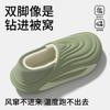 Waterproof cotton slipper bag and men's new winter non-slip thick bottom home warm and velvet outer wear cotton drag women