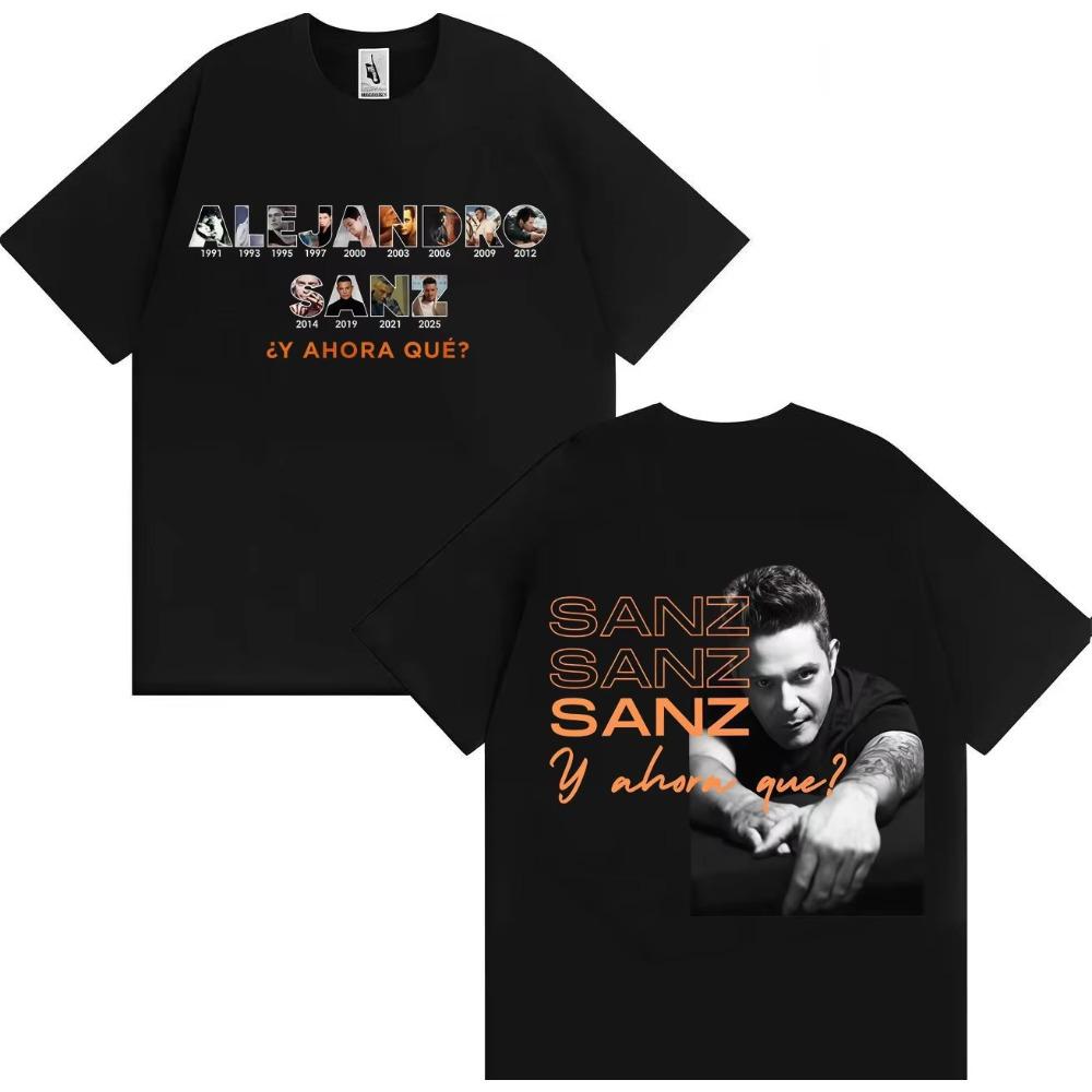 

2026 Spring/Summer Singer Alejandro Sanz Pop Music Tshrit Fashion Trend Music Casual Men s/Women s - Men s Summer Cotton Grap... S разноцветный